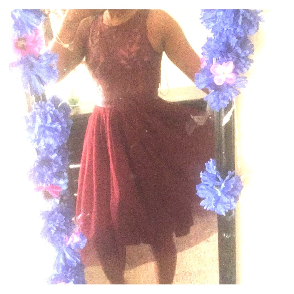 Burgundy cocktail dress